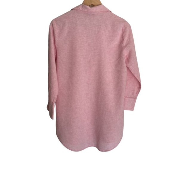 Vineyard Vines Pink & White Linen Blend Tunic Small - Picture 3 of 5